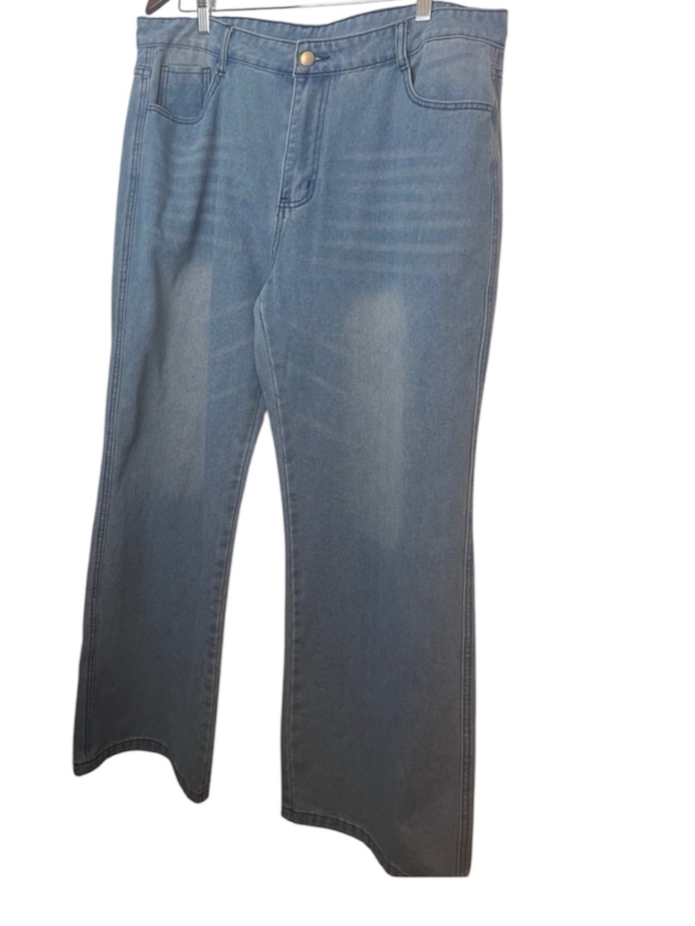Vintage Faded Light Blue Women's High-Rise Straight Jeans XXL